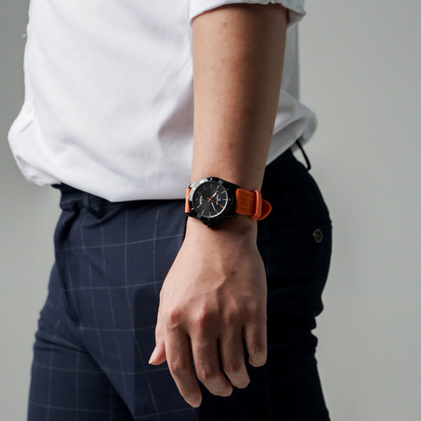 Daniel Klein Premium Men's Analog Watch DK.1.13085-5 Orange Silicone Strap Watch | Watch for Men