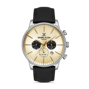 Daniel Klein Exclusive Men's Chronograph Watch DK.1.13111-1 Black Genuine Leather Strap Watch | Watch for Men