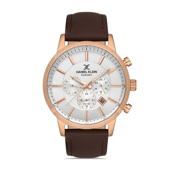 Daniel Klein Exclusive Men's Chronograph Watch DK.1.13114-3 Brown Genuine Leather Strap Watch | Watch for Men