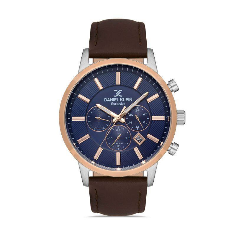 Daniel Klein Exclusive Men's Chronograph Watch DK.1.13114-6 Brown Genuine Leather Strap Watch | Watch for Men