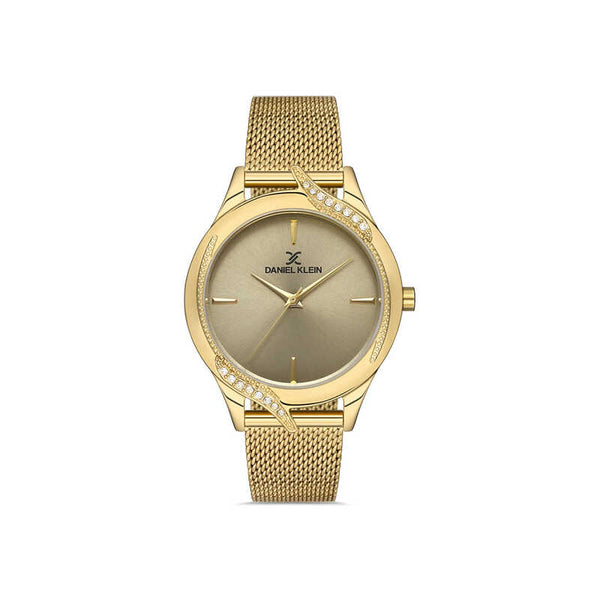 Daniel Klein Premium Women's Analog Watch DK.1.13121-6 Gold Mesh Strap Watch | Watch for Ladies