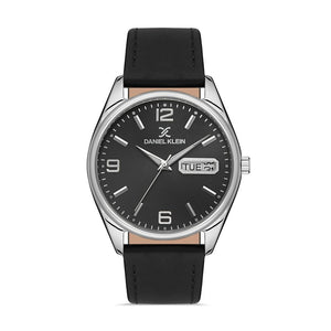 Daniel Klein Premium Men's Analog Watch DK.1.13129-1 Black Genuine Leather Strap Watch | Watch for Men