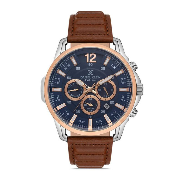 Daniel Klein Exclusive Men's Chronograph Watch DK.1.13134-2 Brown Genuine Leather Strap Watch | Watch for Men