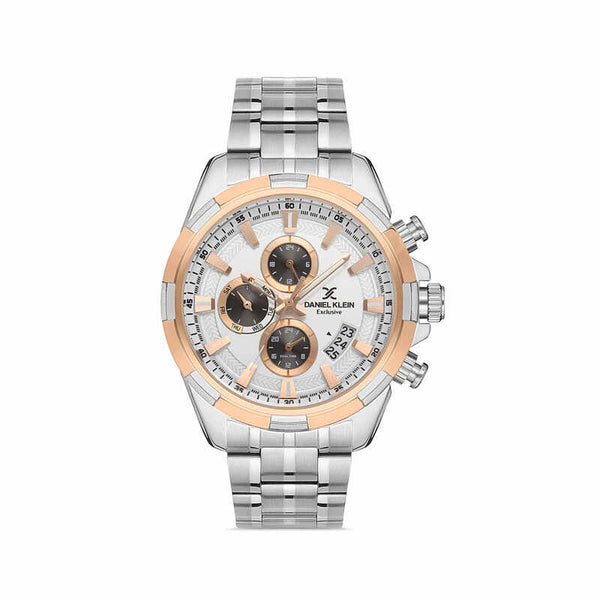 Daniel Klein Exclusive Men's Chronograph Watch DK.1.13142-3 Silver Stainless Steel Strap Watch | Watch for Men
