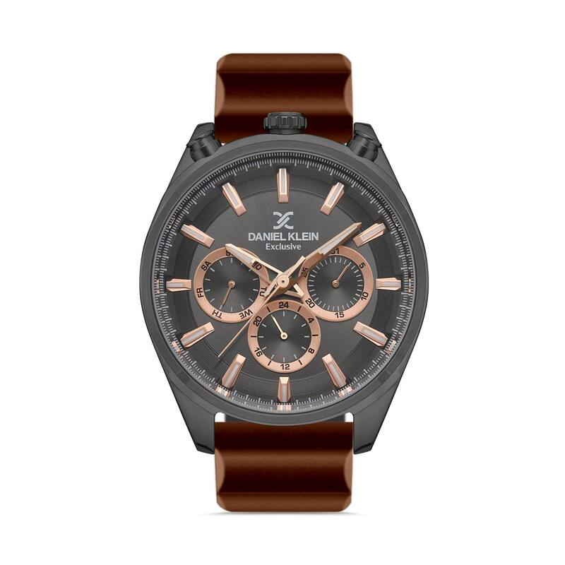 Daniel Klein Exclusive Men's Chronograph Watch DK.1.13144-5 Brown Genuine Leather Strap Watch | Watch for Men
