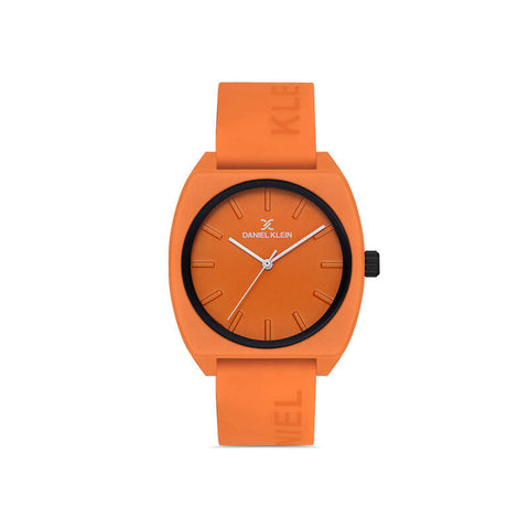 Daniel Klein DKLN Men's Analog Watch DK.1.13154-6 Orange Silicone Strap Watch | Watch for Men