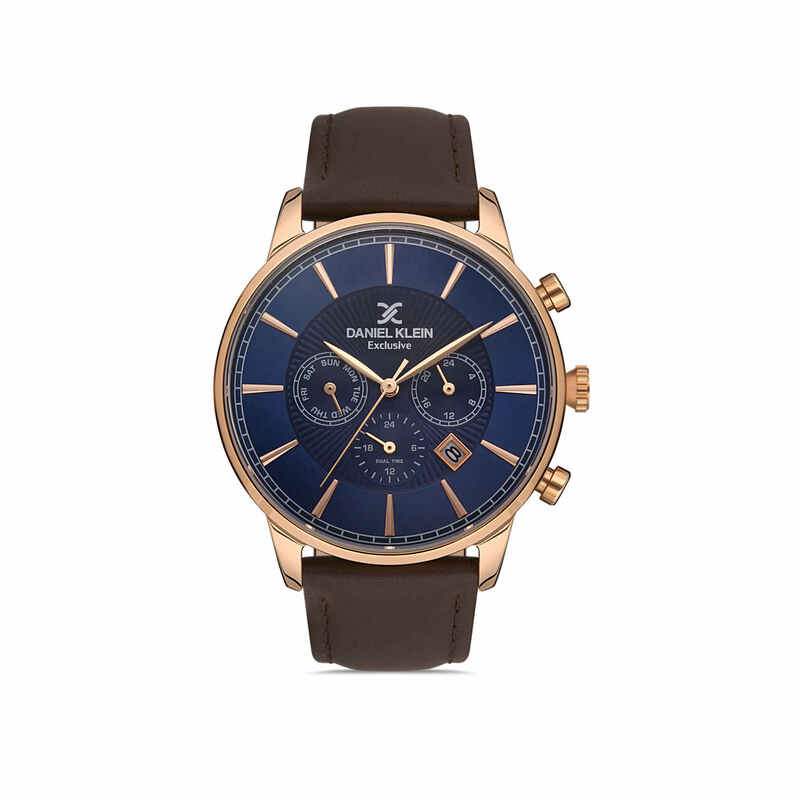 Daniel Klein Exclusive Men's Chronograph Watch DK.1.13168-3 Brown Genuine Leather Strap Watch | Watch for Men