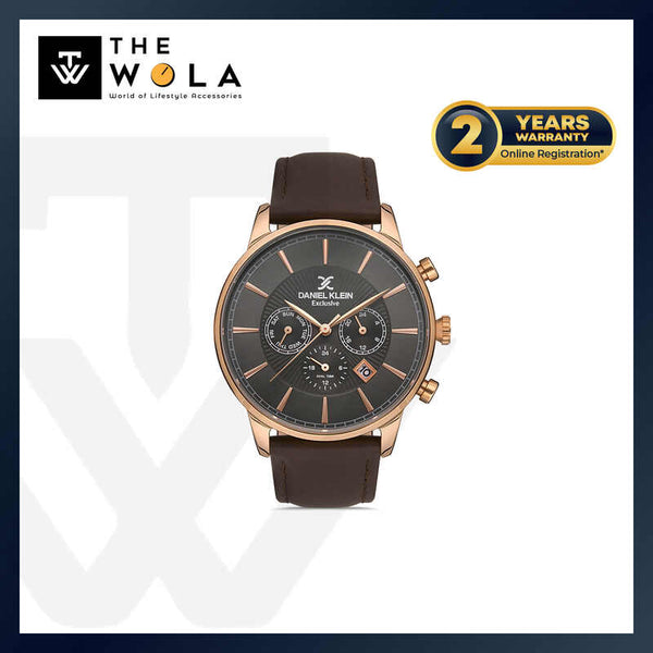 Daniel Klein Exclusive Men's Chronograph Watch DK.1.13168-5 Brown Genuine Leather Strap Watch | Watch for Men