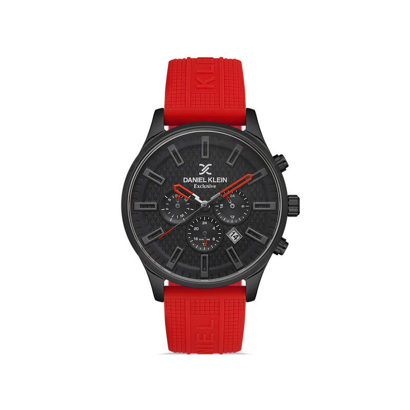 Daniel Klein Exclusive Men's Chronograph Watch DK.1.13171-3 Red Silicone Strap Watch | Watch for Men