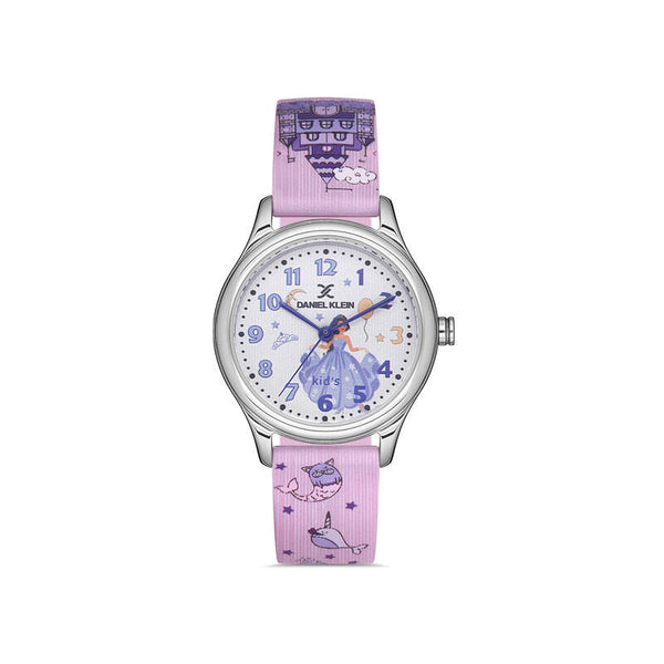 Daniel Klein Girls' Analog Watch DK.1.13181-3 Purple Silicone Strap Watch | Watch for Kids