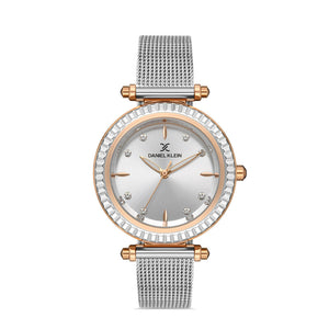 Daniel Klein Premium Women's Analog Watch DK.1.13185-4 Silver Mesh Strap Watch | Watch for Ladies