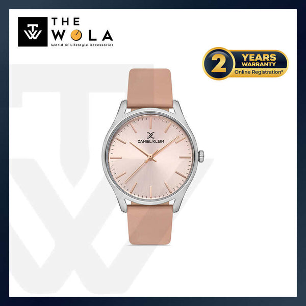 Daniel Klein Premium Women's Analog Watch DK.1.13196-4 Pink Genuine Leather Strap Watch | Watch for Ladies