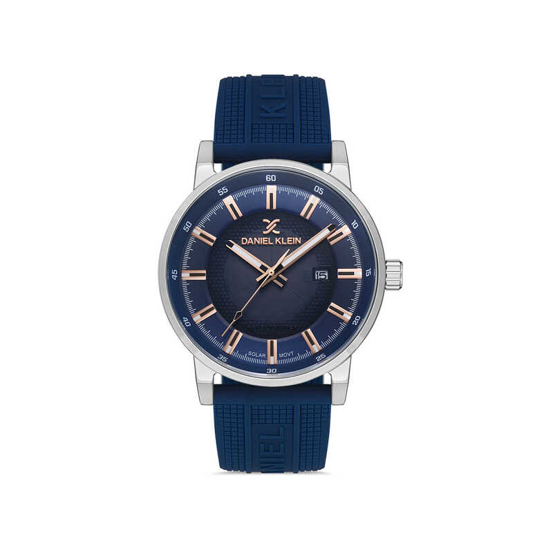 Daniel Klein Solar Men's Analog Watch DK.1.13198-4 Blue Silicone Strap Watch | Watch for Men