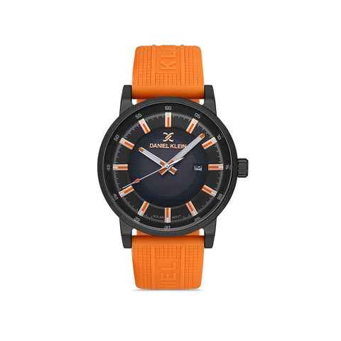 Daniel Klein Solar Men's Analog Watch DK.1.13198-5 Orange Silicone Strap Watch | Watch for Men