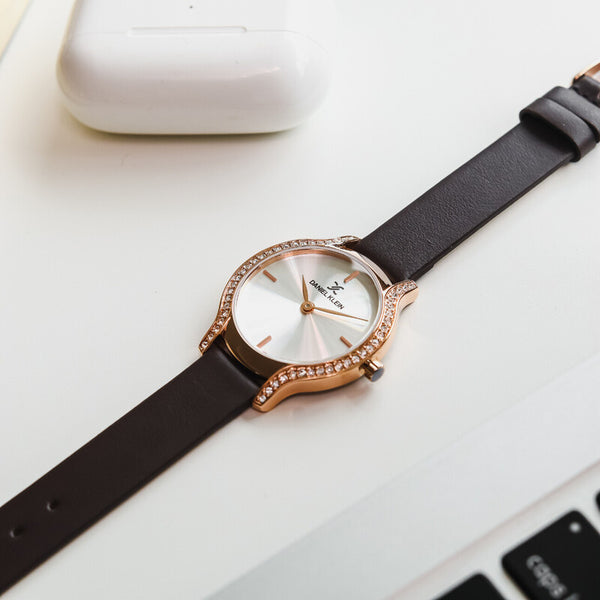 Daniel Klein Premium Women's Analog Watch DK.1.13209-2 Brown Genuine Leather Strap Watch | Watch for Ladies