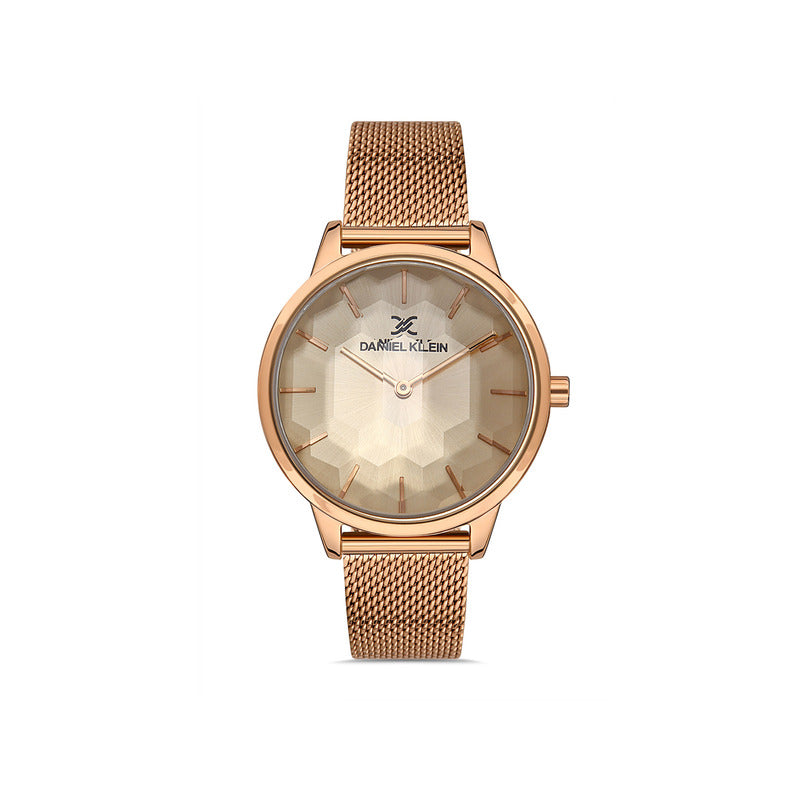 Daniel Klein Premium Women's Analog Watch DK.1.13226-2 Rose Gold Mesh Strap Watch | Watch for Ladies