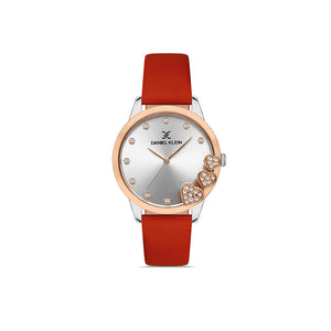 Daniel Klein Trendy Women's Analog Watch DK.1.13238-3 Red Genuine Leather Strap Watch | Watch for Ladies