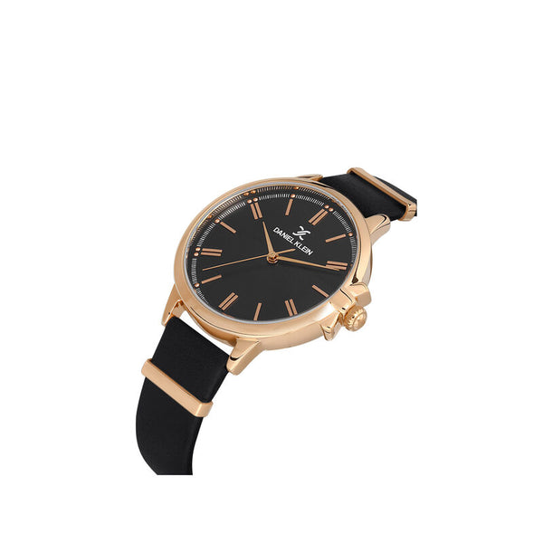 Daniel Klein Trendy Women's Analog Watch DK.1.13260-3 Black Genuine Leather Strap Watch | Watch for Ladies