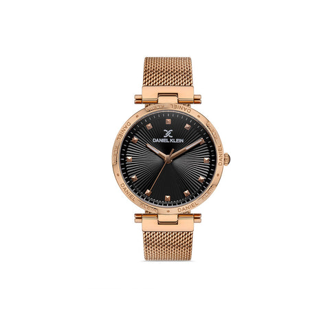Daniel Klein Premium Women's Analog Watch DK.1.13262-2 Rose Gold Mesh Strap Watch | Watch for Ladies