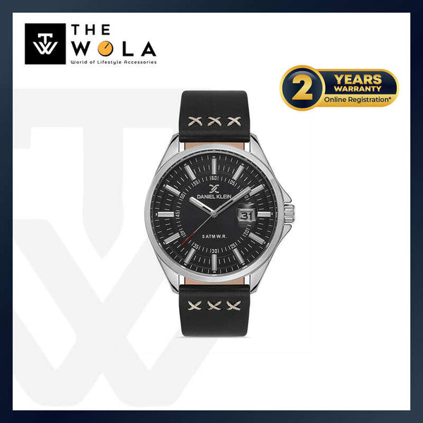 Daniel Klein Premium Men's Analog Watch DK.1.13279-1 Black Genuine Leather Strap Watch | Watch for Men