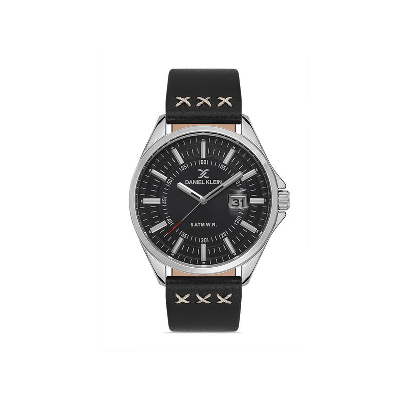 Daniel Klein Premium Men's Analog Watch DK.1.13279-1 Black Genuine Leather Strap Watch | Watch for Men