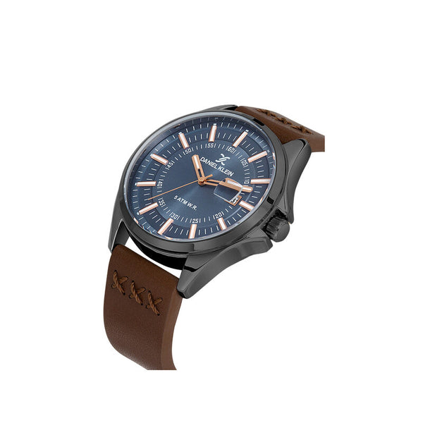 Daniel Klein Premium Men's Analog Watch DK.1.13279-5 Brown Genuine Leather Strap Watch | Watch for Men