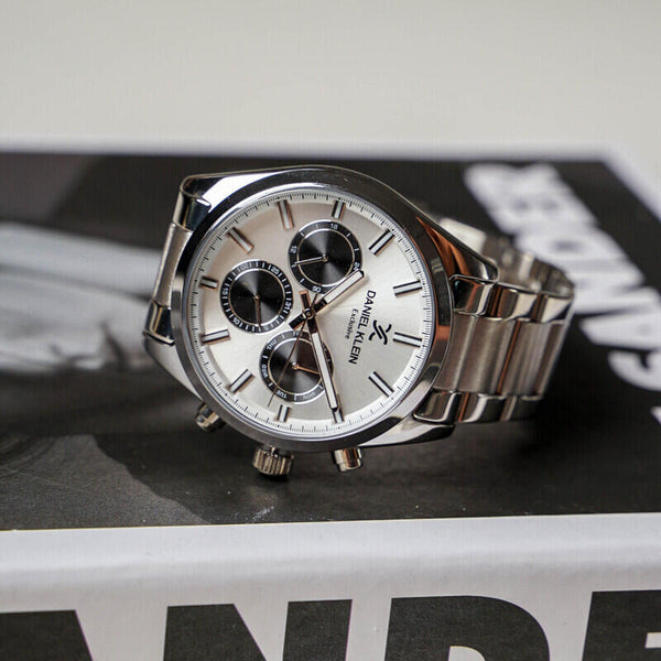 Daniel Klein Exclusive Men's Chronograph Watch DK.1.13315-1 Silver Stainless Steel Strap Watch | Watch for Men