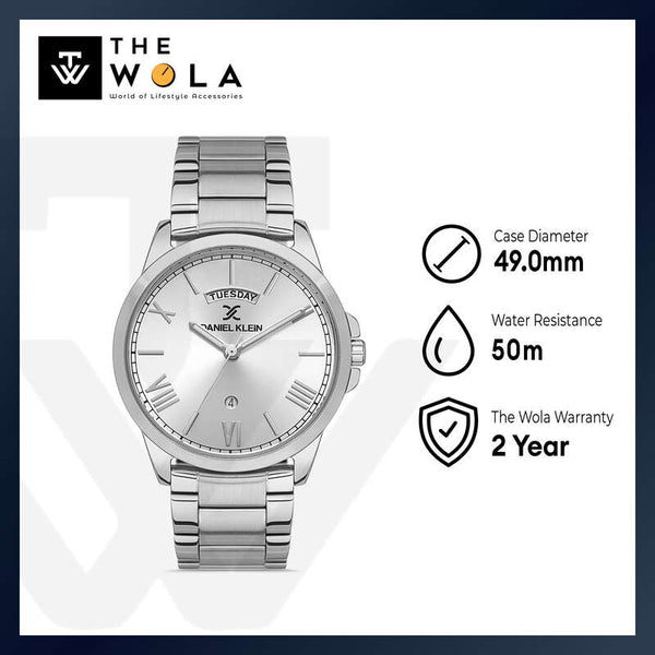 Daniel Klein Premium Men's Analog Watch DK.1.13326-1 Silver Stainless Steel Strap Watch | Watch for Men