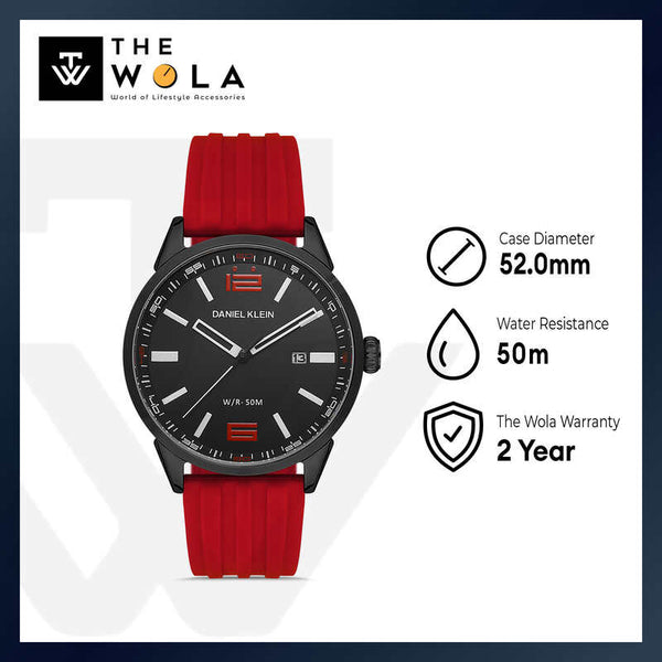 Daniel Klein Premium Men's Analog Watch DK.1.13330-4 Red Silicone Strap Watch | Watch for Men
