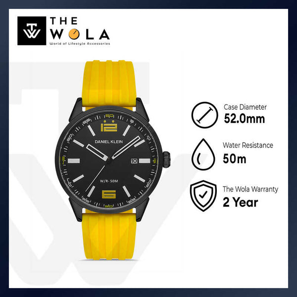 Daniel Klein Premium Men's Analog Watch DK.1.13330-5 Yellow Silicone Strap Watch | Watch for Men