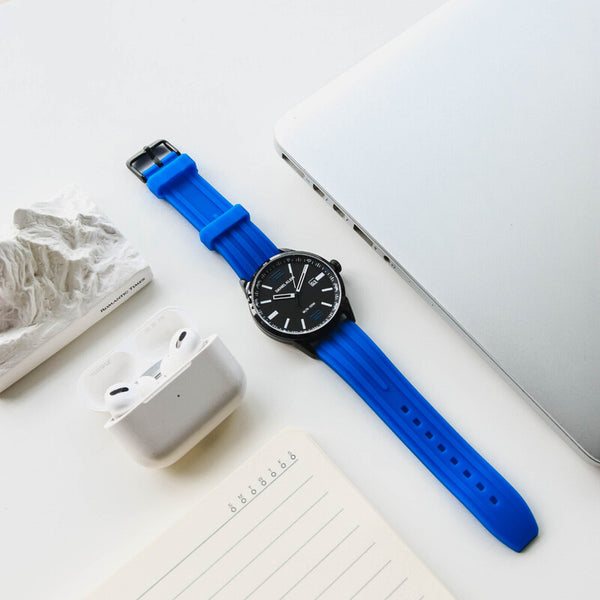 Daniel Klein Premium Men's Analog Watch DK.1.13330-6 Blue Silicone Strap Watch | Watch for Men
