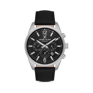 Daniel Klein Exclusive Men's Chronograph Watch DK.1.13349-1 Black Leather Strap Men Watch | Watch for Men