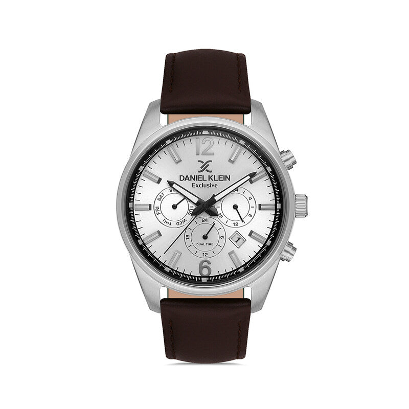 Daniel Klein Exclusive Men's Chronograph Watch DK.1.13349-3 Brown Leather Strap Men Watch | Watch for Men