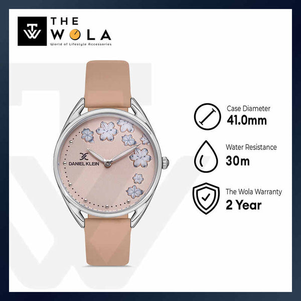 Daniel Klein Trendy Women's Analog Watch DK.1.13352-3 Pink Genuine Leather Strap Watch | Watch for Ladies