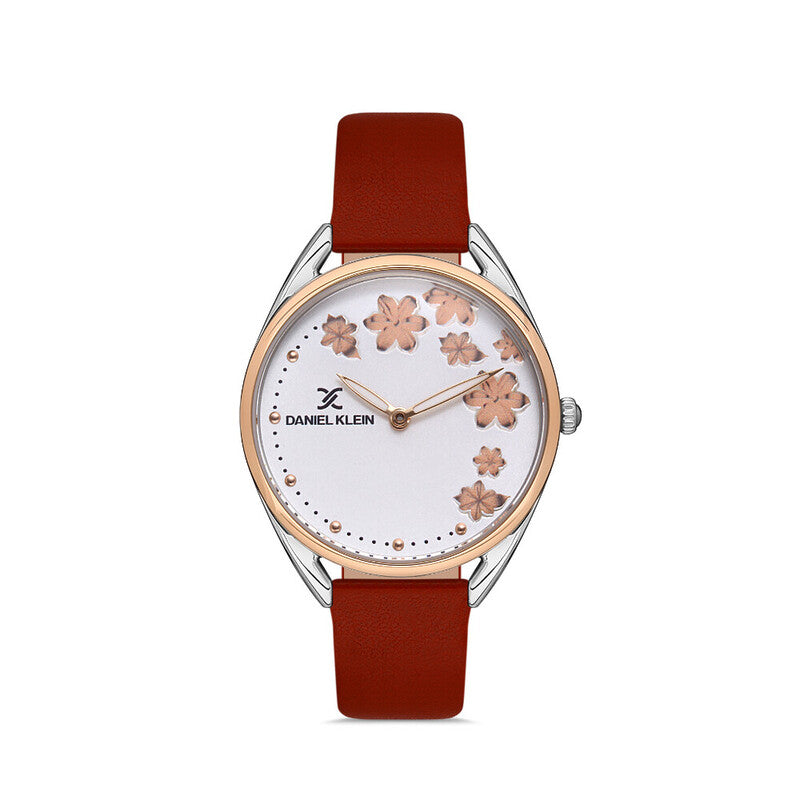 Daniel Klein Trendy Women's Analog Watch DK.1.13352-5 Red Genuine Leather Strap Watch | Watch for Ladies