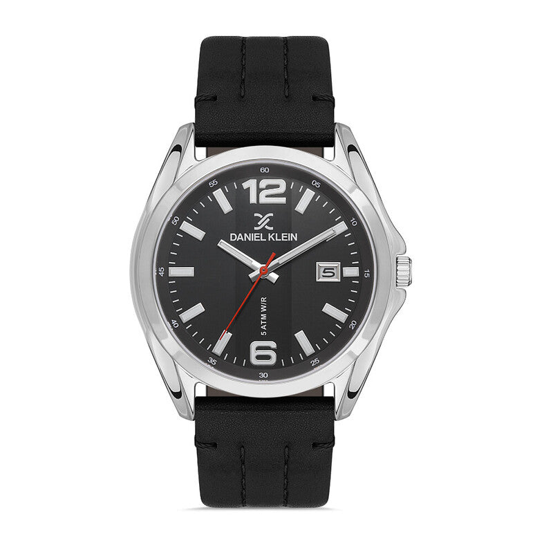 Daniel Klein Premium Men's Analog Watch DK.1.13366-1 Black Genuine Leather Strap Watch | Watch for Men
