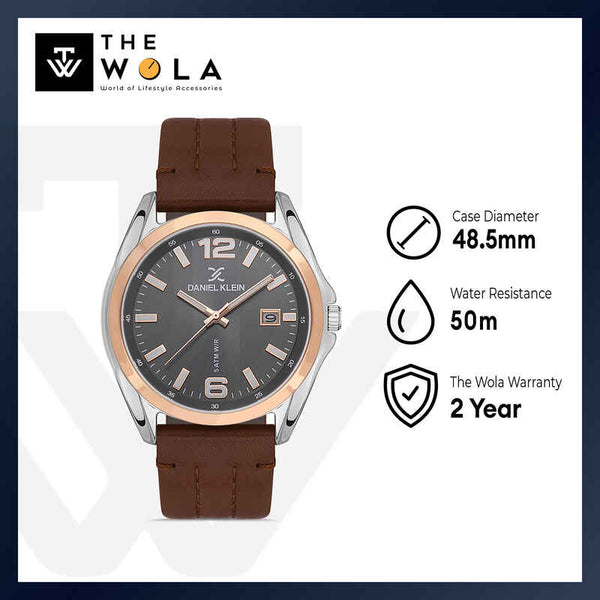 Daniel Klein Premium Men's Analog Watch DK.1.13366-3 Brown Genuine Leather Strap Watch | Watch for Men