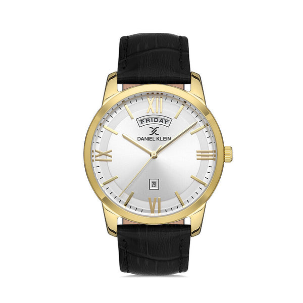 Daniel Klein Premium Men's Analog Watch DK.1.13369-3 Black Genuine Leather Strap Watch | Watch for Men