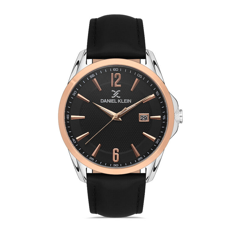 Daniel Klein Premium Men's Analog Watch DK.1.13374-5 Black Genuine Leather Strap Watch | Watch for Men