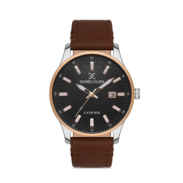 Daniel Klein Premium Men's Analog Watch DK.1.13375-4 Brown Genuine Leather Strap Watch | Watch for Men