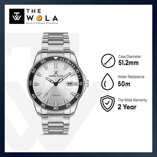 Daniel Klein Premium Men's Analog Watch DK.1.13378-1 Silver Stainless Steel Strap Watch | Watch for Men
