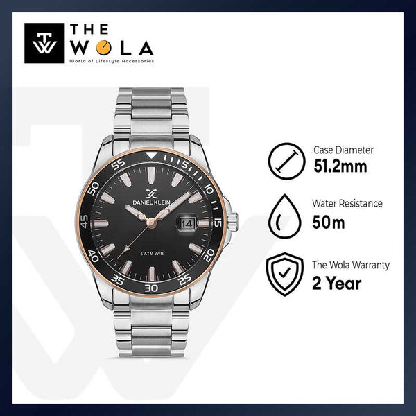 Daniel Klein Premium Men's Analog Watch DK.1.13378-4 Silver Stainless Steel Strap Watch | Watch for Men