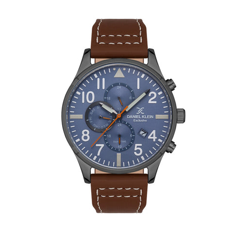 Daniel Klein Exclusive Men's Chronograph Watch DK.1.13389-4 Brown Genuine Leather Strap Watch | Watch for Men