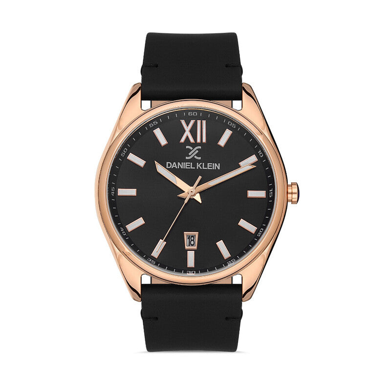 Daniel Klein Premium Men's Analog Watch DK.1.13404-3 Black Genuine Leather Strap Watch | Watch for Men