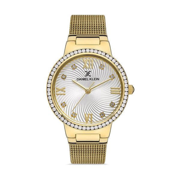 Daniel Klein Premium Women's Analog Watch DK.1.13434-3 Gold Mesh Strap Ladies Watch | Watch for Women