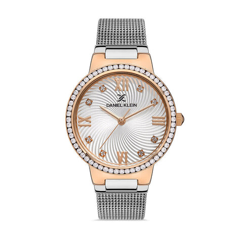 Daniel Klein Premium Women's Analog Watch DK.1.13434-6 Silver Mesh Strap Ladies Watch | Watch for Women