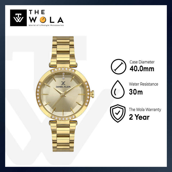 Daniel Klein Premium Women's Analog Watch DK.1.13435-2 Gold Stainless Steel Strap Watch | Watch for Ladies