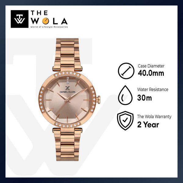 Daniel Klein Premium Women's Analog Watch DK.1.13435-4 Rose Gold Stainless Steel Strap Watch | Watch for Ladies