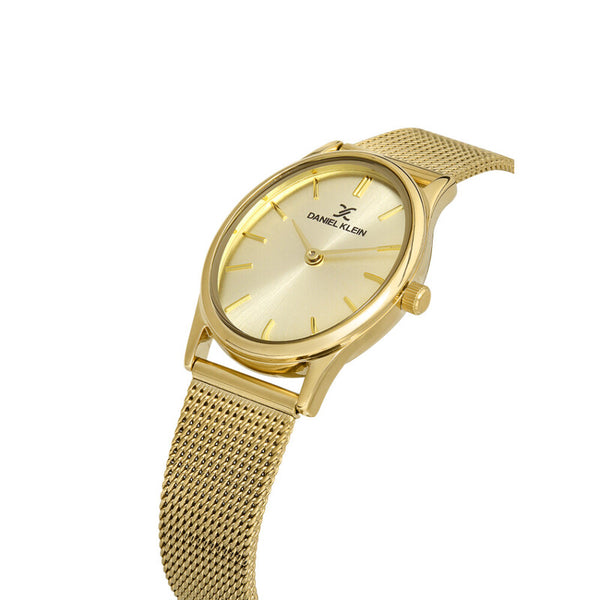 Daniel Klein Premium Women's Analog Watch DK.1.13436-2 Gold Mesh Strap Watch | Watch for Ladies