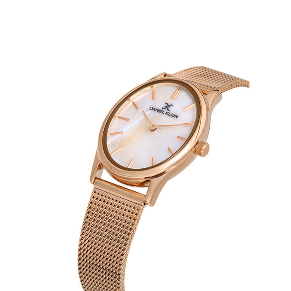 Daniel Klein Premium Women's Analog Watch DK.1.13436-5 Rose Gold Mesh Strap Watch | Watch for Ladies